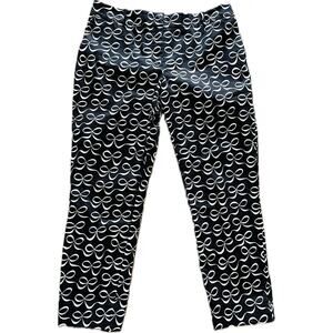 Kate Spade Women's Pants Crop Bow Print Black White 6